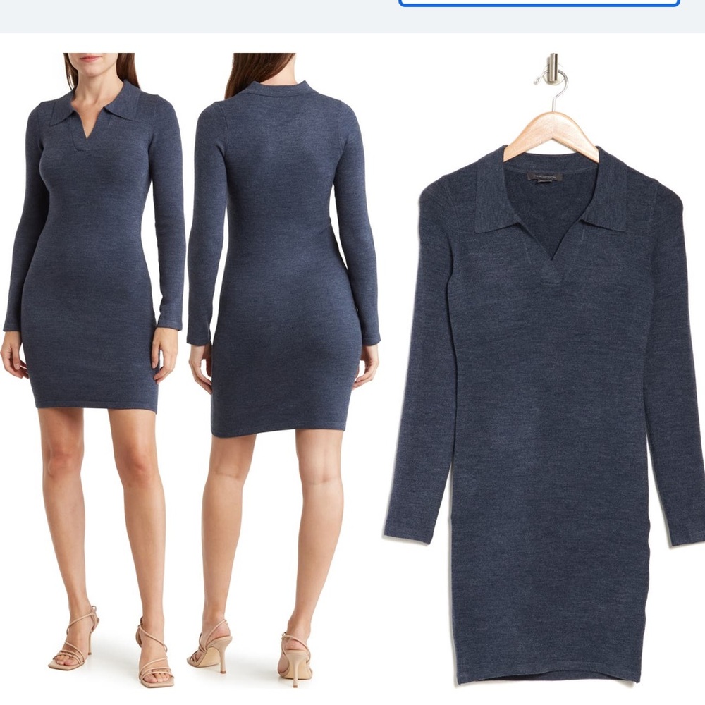 French Connection Sweater Dress in Navy Melange, size Large